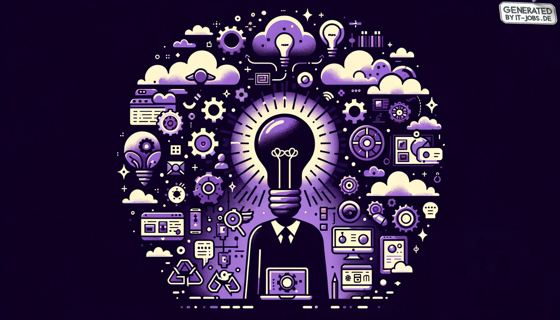 
        "Imagine an icon image of the following topic. Be descriptive and emotional.
 "
        "The image icon should have an edgy style with a dark purple main theme with pop-reference 
        and/or IT related funny eastereggs.

"
        "

topic:
D