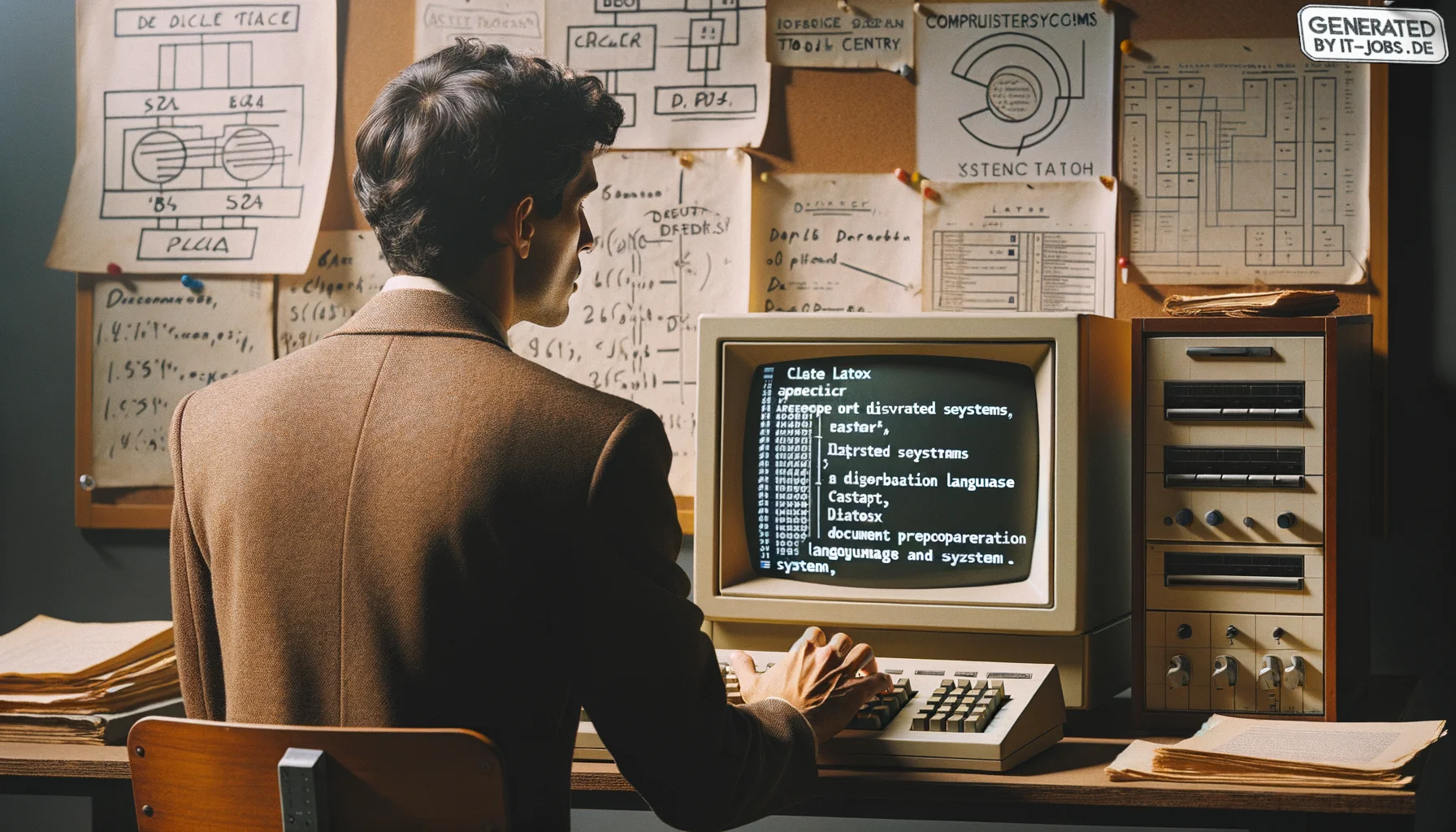 "Ein männlicher Computerwissenschaftler des 20. Jahrhunderts, der sich auf verteilte Systeme spezialisiert hat, mit Fokus auf LaTeX, der Dokumentenpräparationssprache und -system"

Translation: "A male computer scientist of the 20th century, specializing 