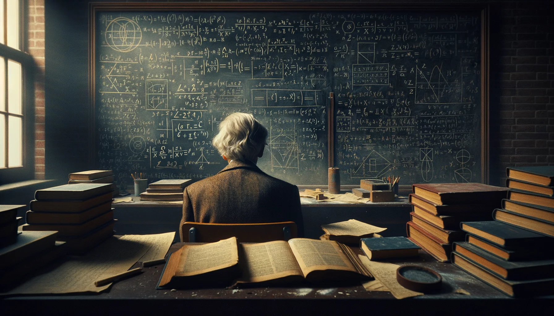 "Ein herausragender Mathematiker und Physiker des 20. Jahrhunderts, der die Grundlagen der modernen Computerarchitektur schuf.", photo, view from behind
