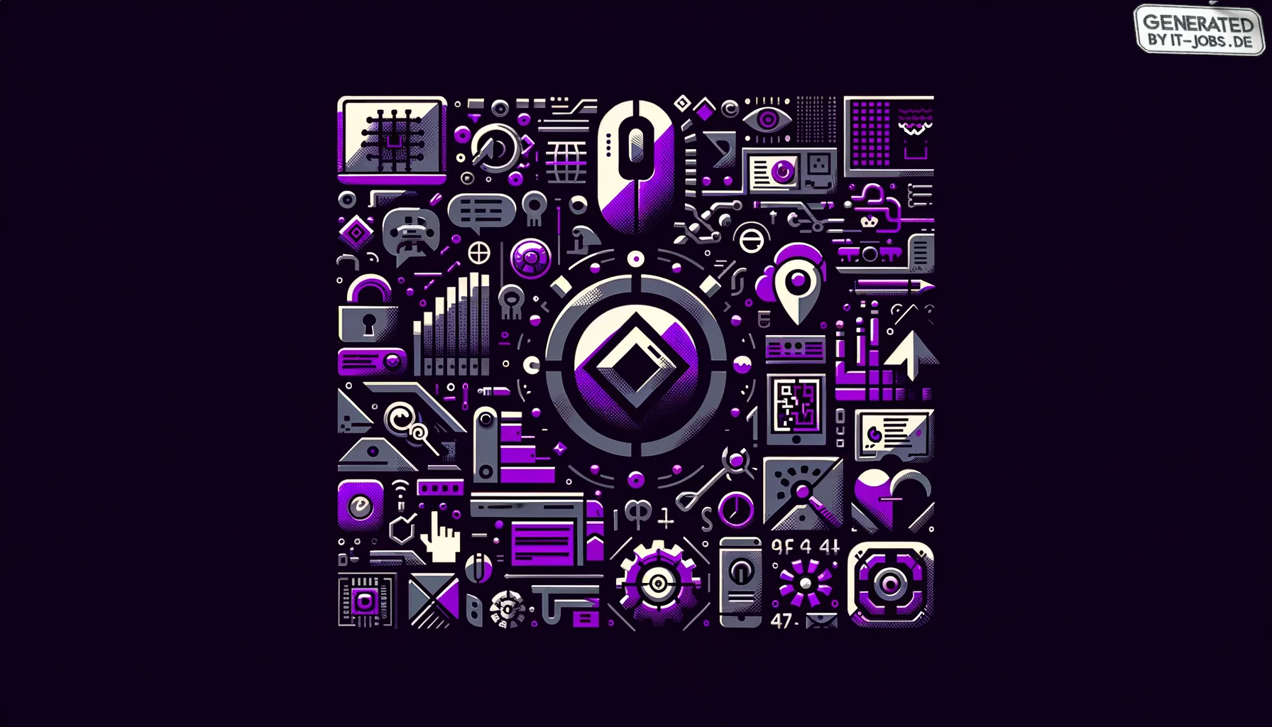 
        "Imagine an icon image of the following topic. Be descriptive and emotional.
 "
        "The image icon should have an edgy style with a dark purple main theme with pop-reference 
        and/or IT related funny eastereggs.

"
        "

topic:
Ü