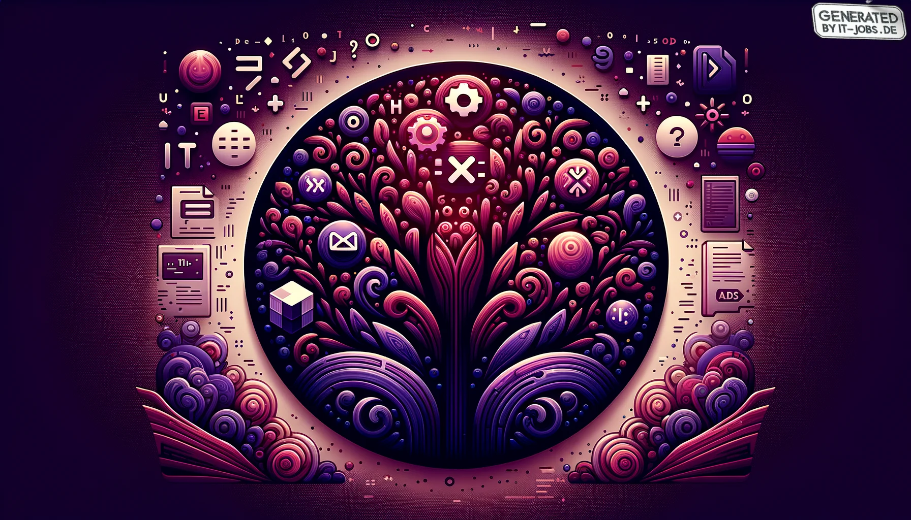 
        "Imagine an icon image of the following topic. Be descriptive and emotional.
 "
        "The image icon should have an edgy style with a dark purple main theme with pop-reference 
        and/or IT related funny eastereggs.

"
        "

topic:
P