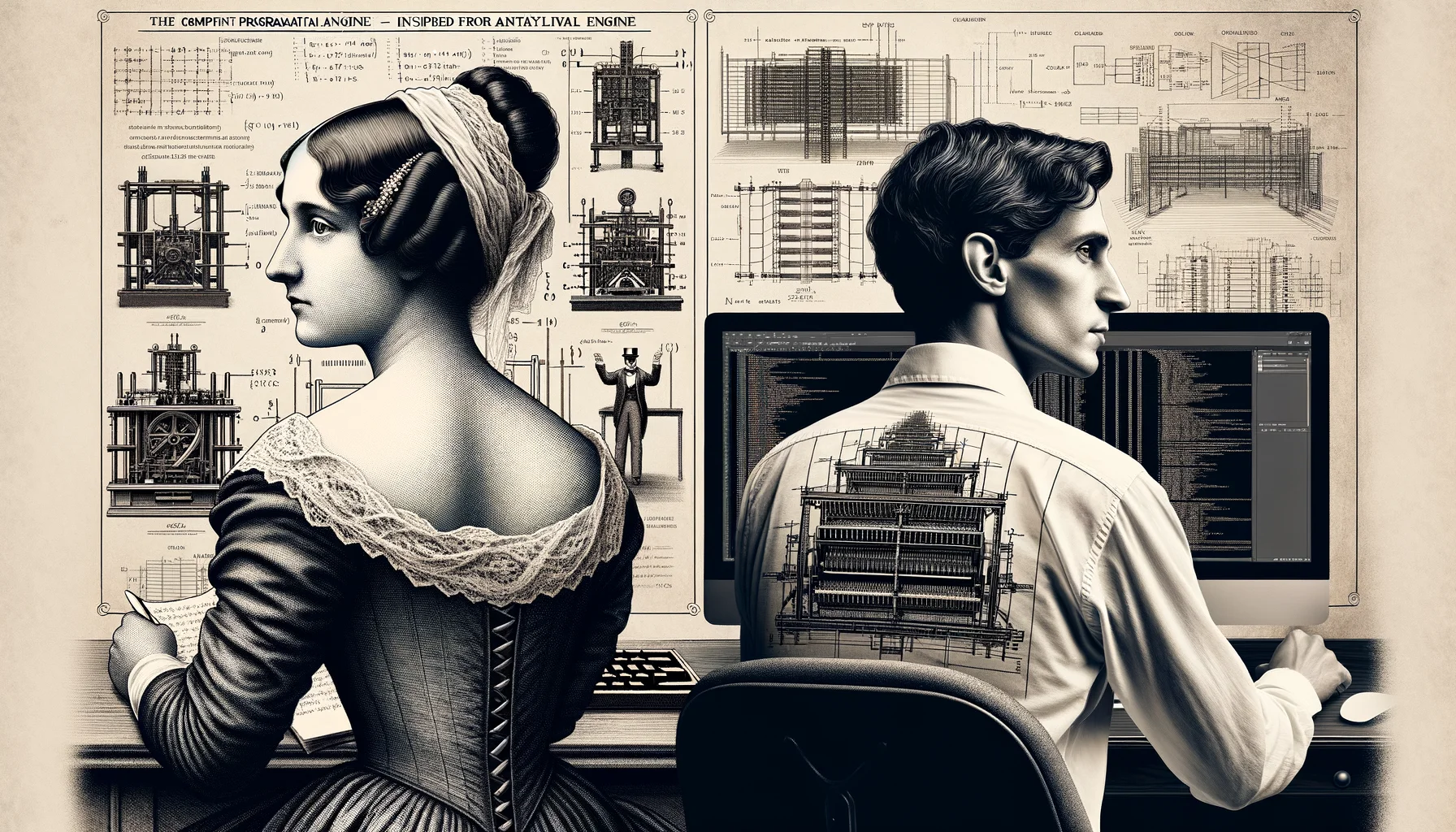 "Ein männlicher Informatiker, 20. Jahrhundert, kämpft für die Freiheit der Software"

Beide Personen sind aus unterschiedlichen Zeiten und haben einen großen Einfluss auf die Entwicklung der Informatik gehabt. Ada Lovelace, Tochter des berühmten Dichters 