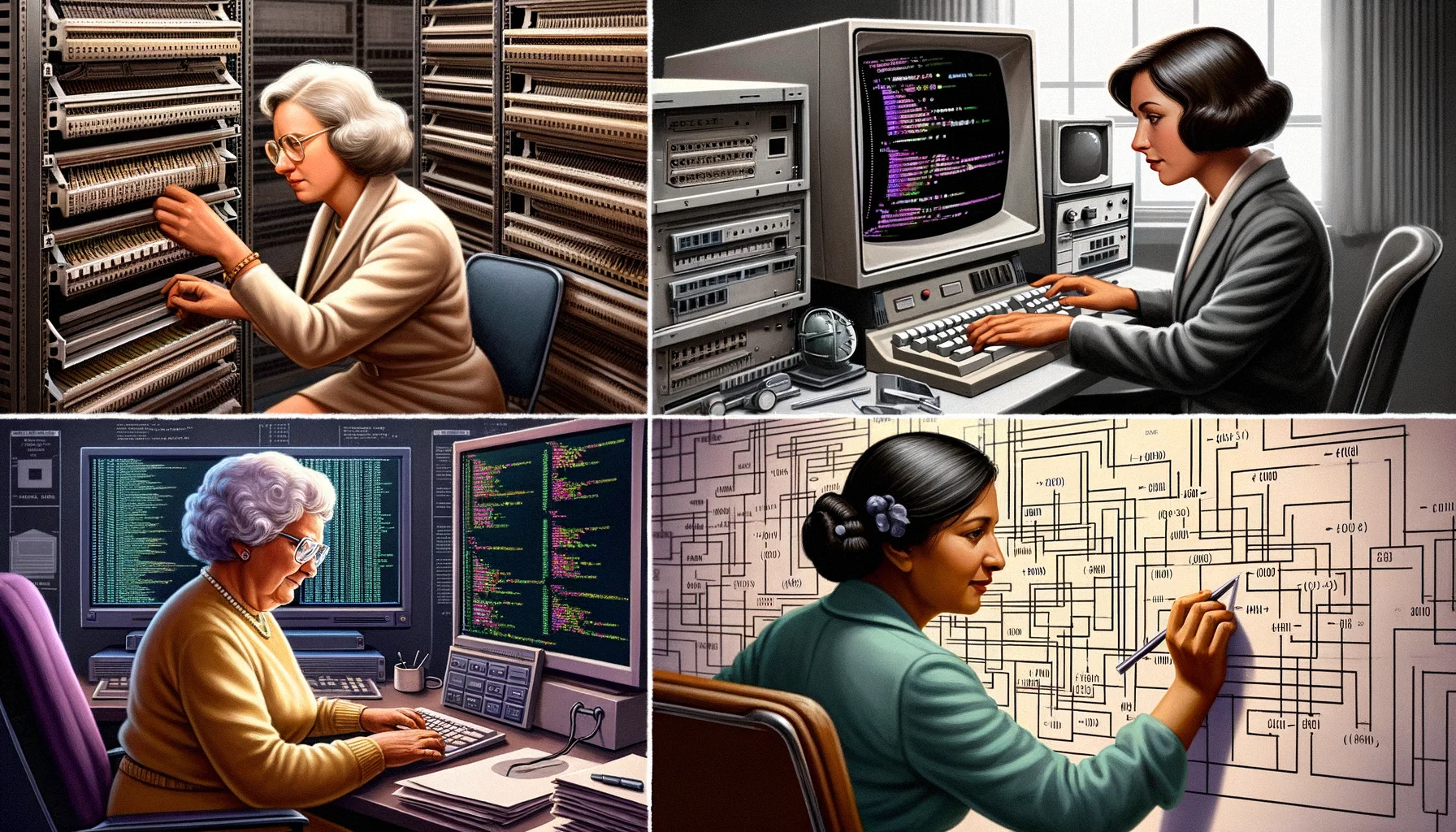 "Eine weibliche Informatikerin, 20. Jahrhundert, die maßgeblich an der Software-Entwicklung für die Apollo-Mondlandung beteiligt war"

Grace Hopper:
"Eine weibliche Informatikerin, 20. Jahrhundert, die den ersten Compiler entwickelt hat und als 'Mutter de