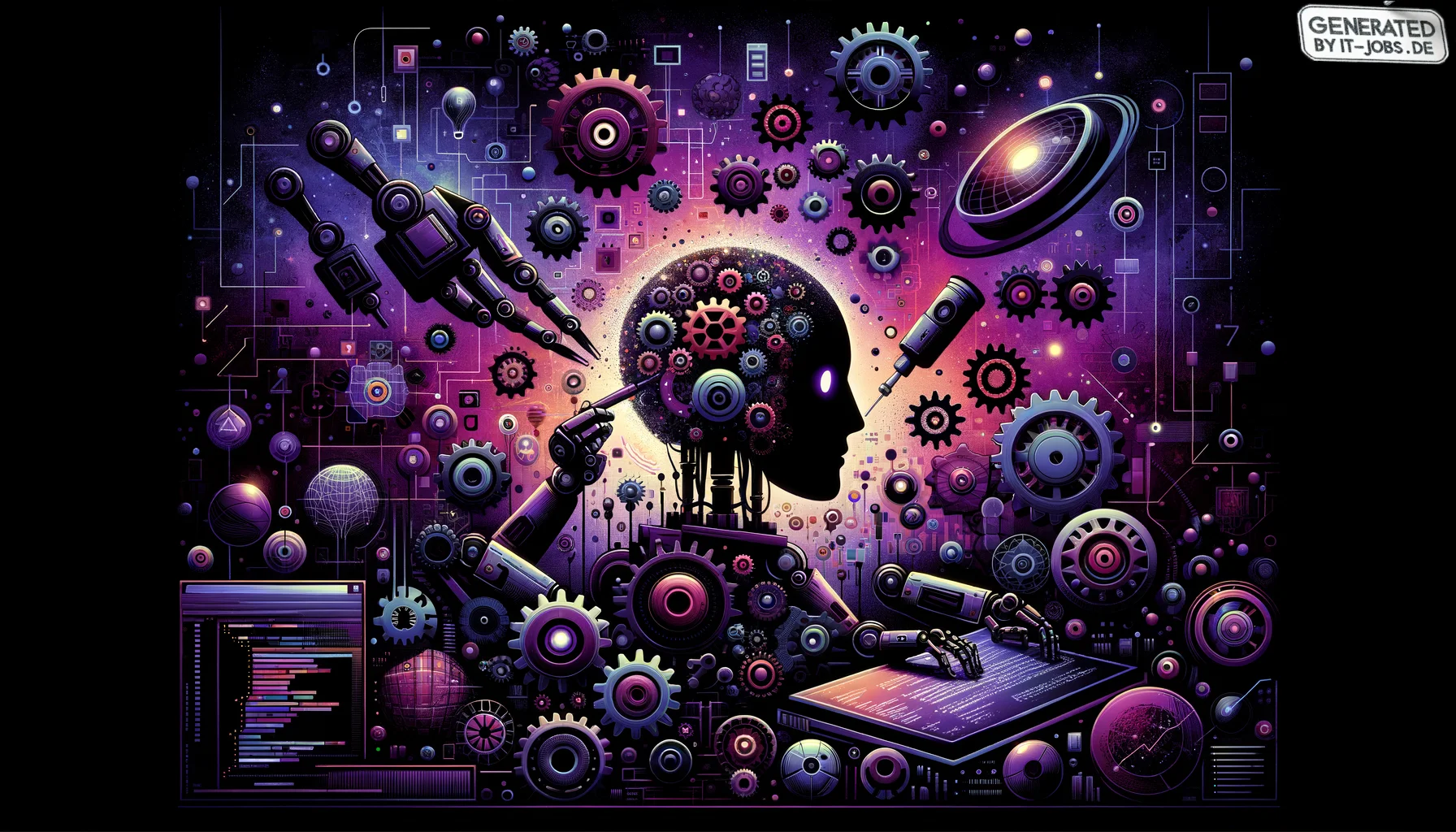
        "Imagine an icon image of the following topic. Be descriptive and emotional.
 "
        "The image icon should have an edgy style with a dark purple main theme with pop-reference 
        and/or IT related funny eastereggs.

"
        "

topic:
A