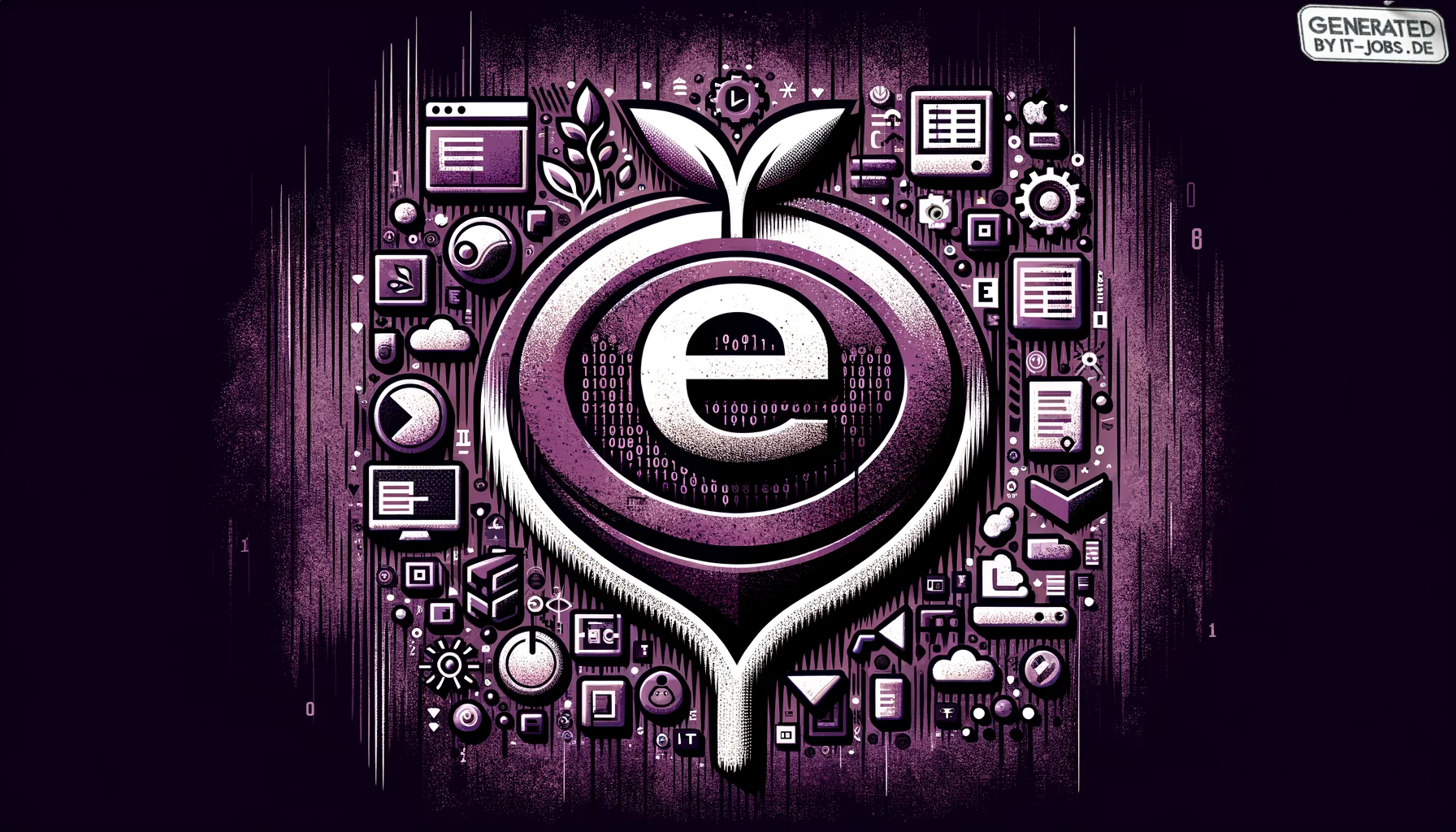
        "Imagine an icon image of the following topic. Be descriptive and emotional.
 "
        "The image icon should have an edgy style with a dark purple main theme with pop-reference 
        and/or IT related funny eastereggs.

"
        "

topic:
E