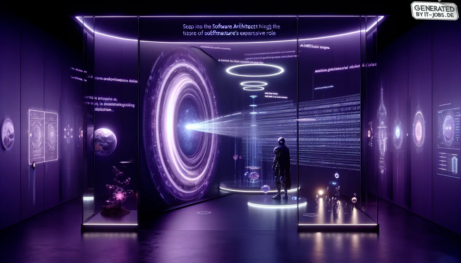 Visualize stepping into a dimly lit room, the walls bathed in a deep, dark purple hue that evokes a sense of mystery and the unknown. This setting is your canvas, mirroring the complexities and profound nature of a software architect's world.

In the cent