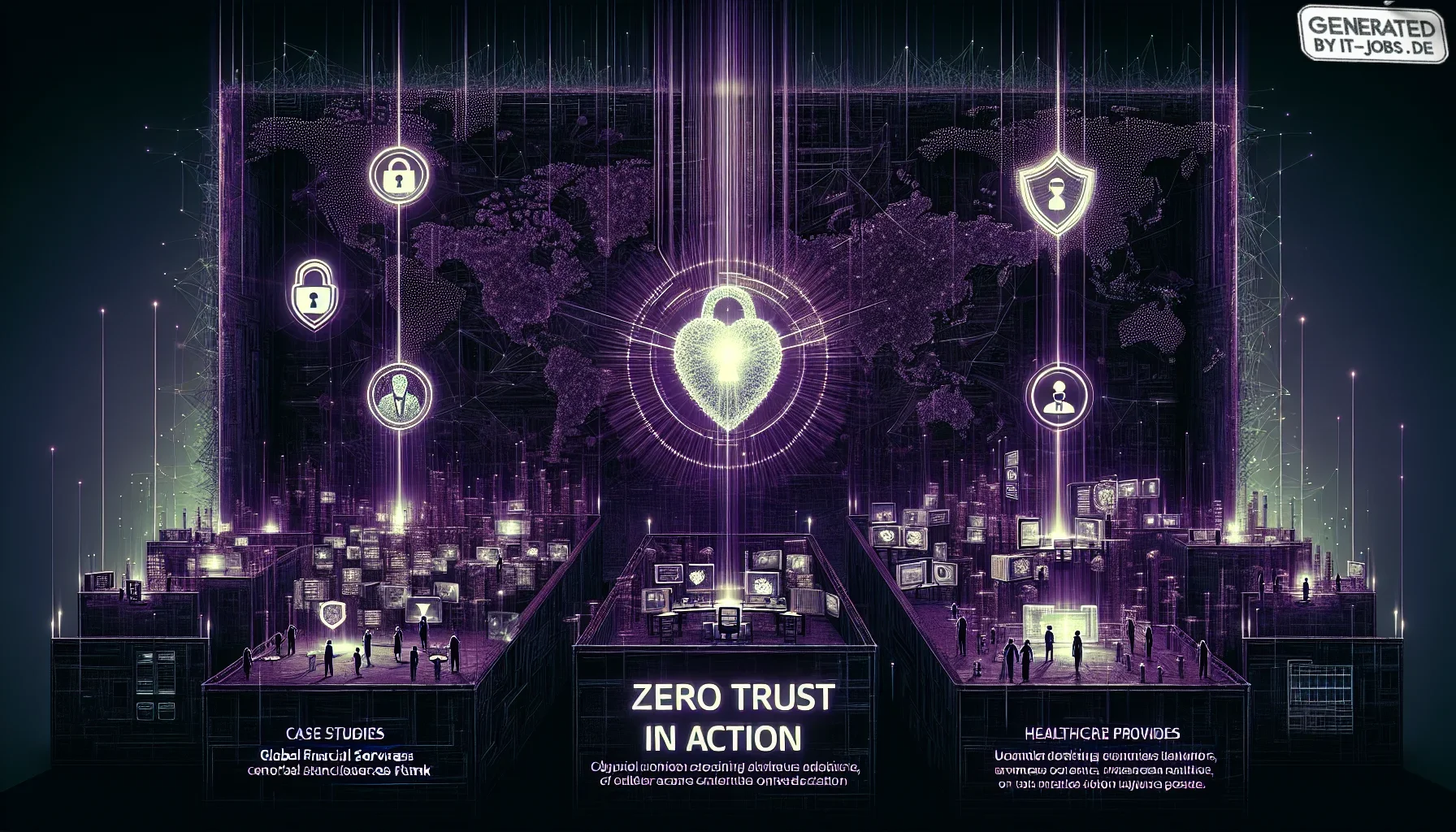 Visualize a striking and edgy digital artwork, where the predominant color theme is a deep, mysterious dark purple, evoking a sense of intrigue and digital sophistication. The background is a complex network of abstract digital lines and nodes, subtly for