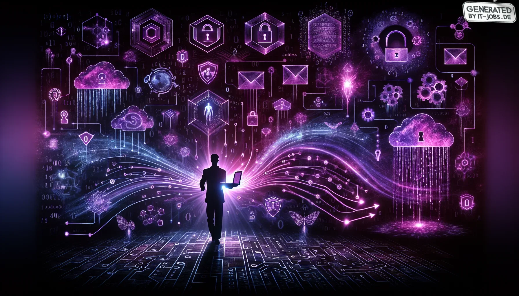Envision a dynamic and edgy digital landscape, pulsating with the deep, enigmatic hues of dark purple. This electric backdrop serves as the canvas for a modern superhero's universe—one without capes but laden with formidable technological prowess.

In the