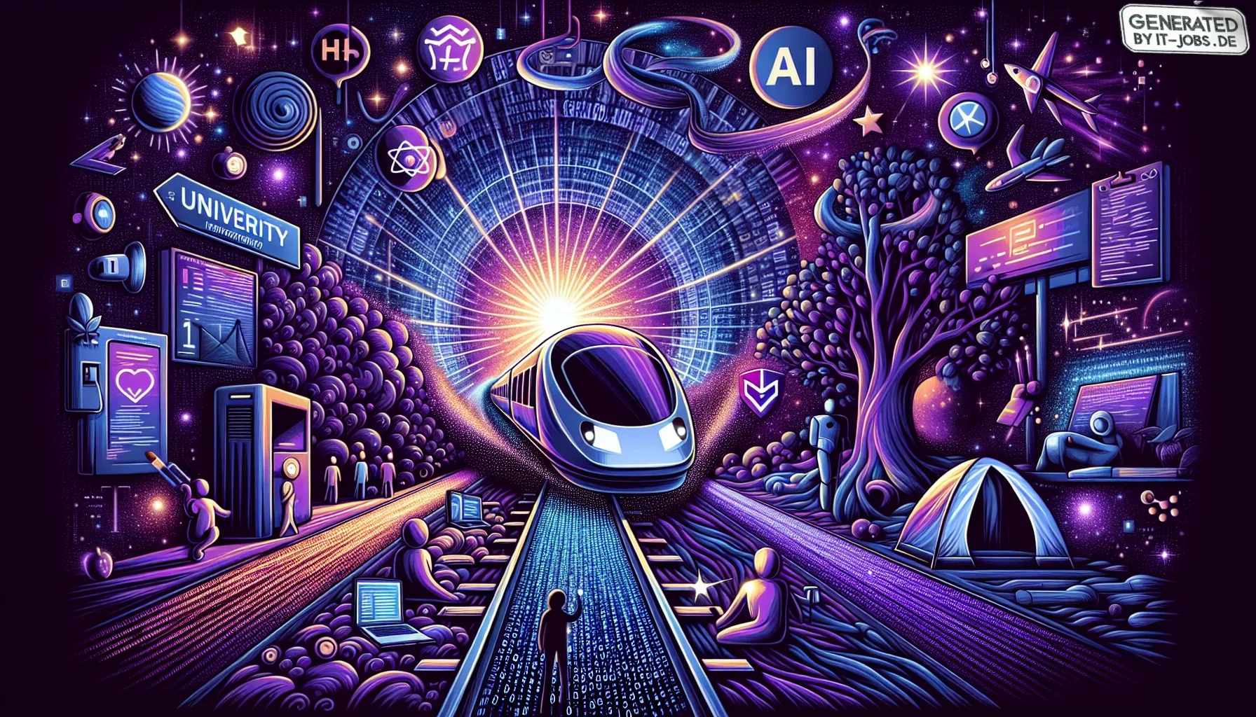I imagine a dynamic and visually striking digital art piece that encapsulates the essence of the paragraph with a dark purple color scheme, evoking a sense of the mysterious and futuristic world of web development in 2024. The canvas is set in a digital l